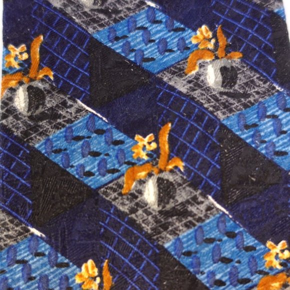 ERMENEGILDO ZEGNA Luxury Navy Multi Repp Stripe Oxford Tie Necktie Silk WIDE - Picture 3 of 11